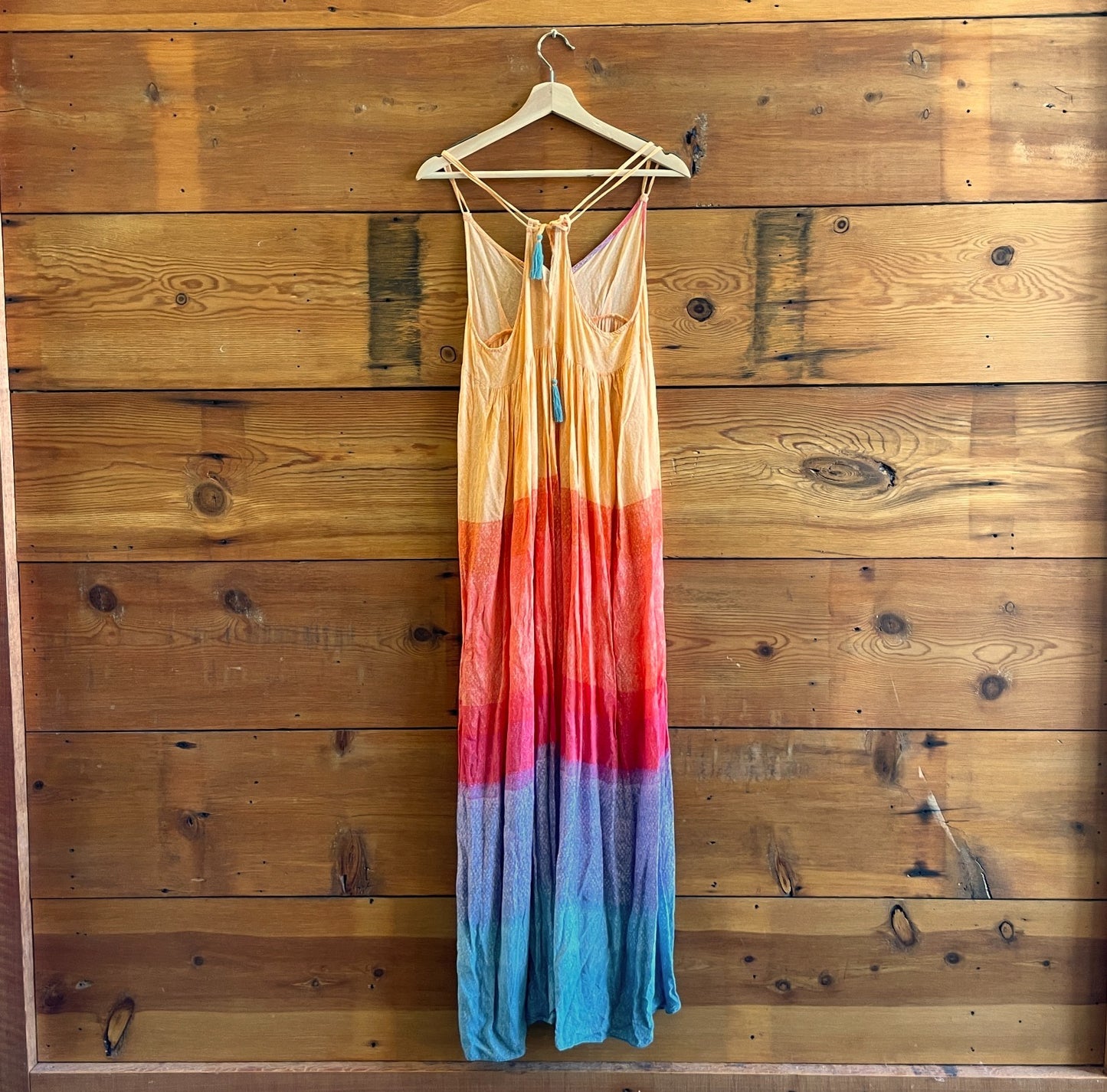 S - Anthropologie x Carla Weeks Rainbow Lightweight Maxi Dress 0416LB