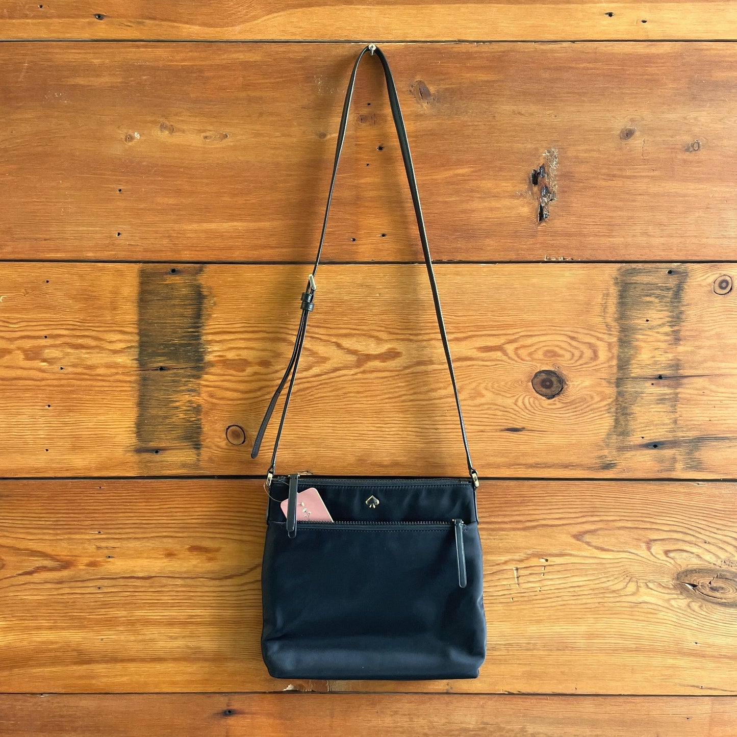 Kate Spade Black Nylon Skinny Strap Jae Shoulder Bag Crossbody Purse 0701JB