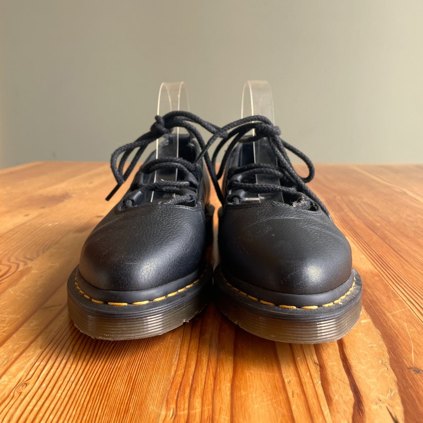 9 - Dr. Martens Black Leather Elphie II Virginia Leather Flats Shoes 1106KL