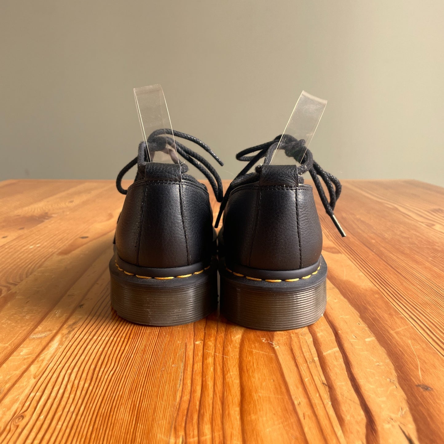 9 - Dr. Martens Black Leather Elphie II Virginia Leather Flats Shoes 1106KL