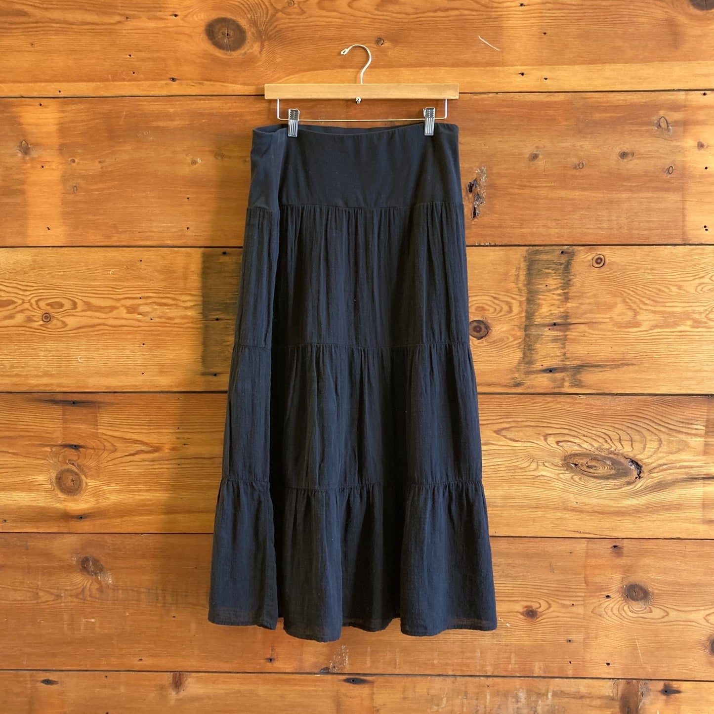 M - XCVI Wearables Black NEW $85 Sirus Tiered Skirt 0607IL