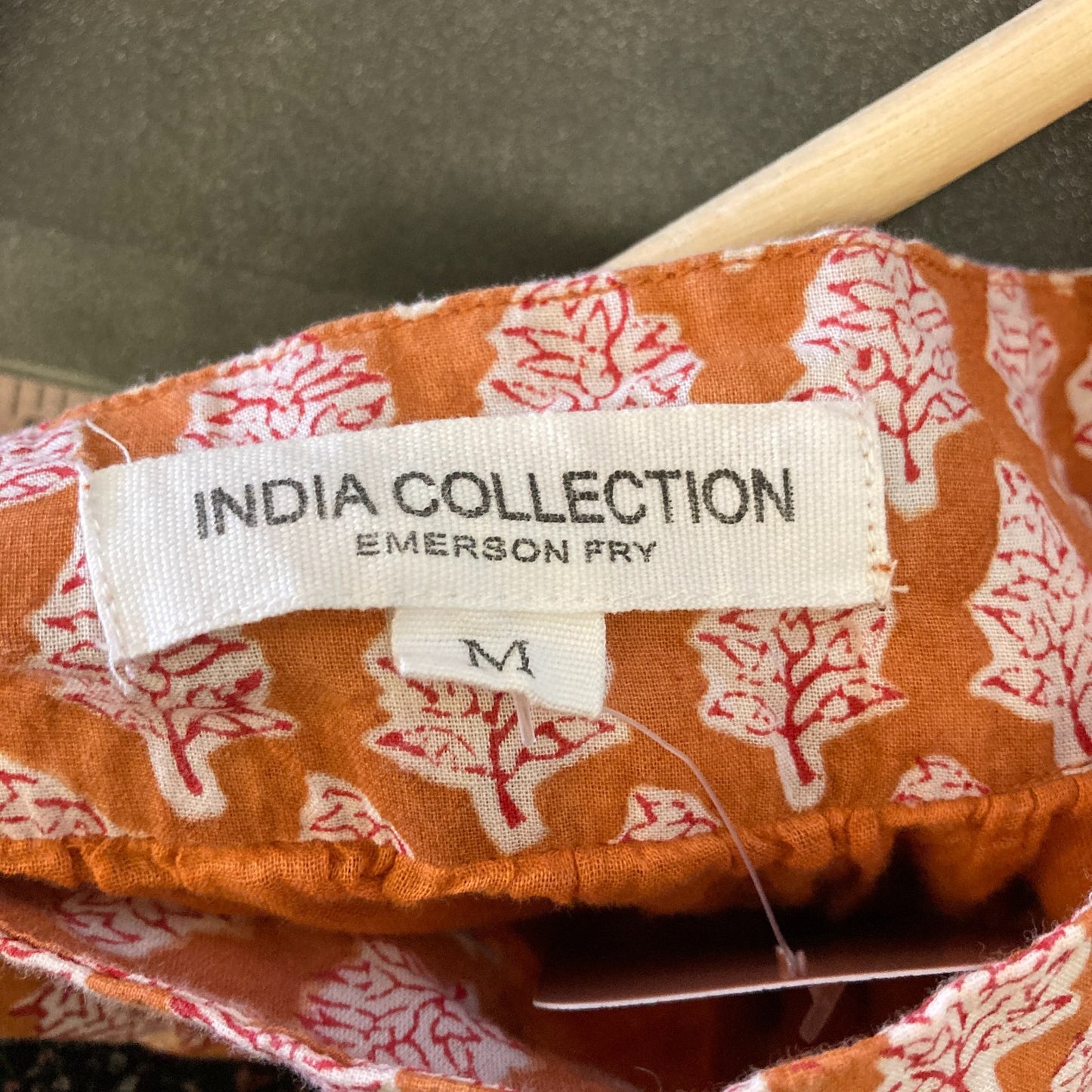 M - India Collection Emerson Fry Orange White Printed Sleeveless Dress 0816TB