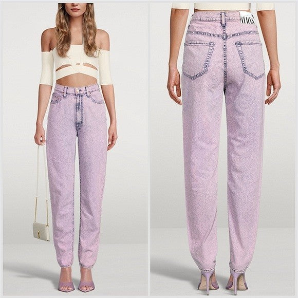 27 - Snacks from Mother Pink Acid Wash High Waisted Twizzy Skimp Jeans 0927LL