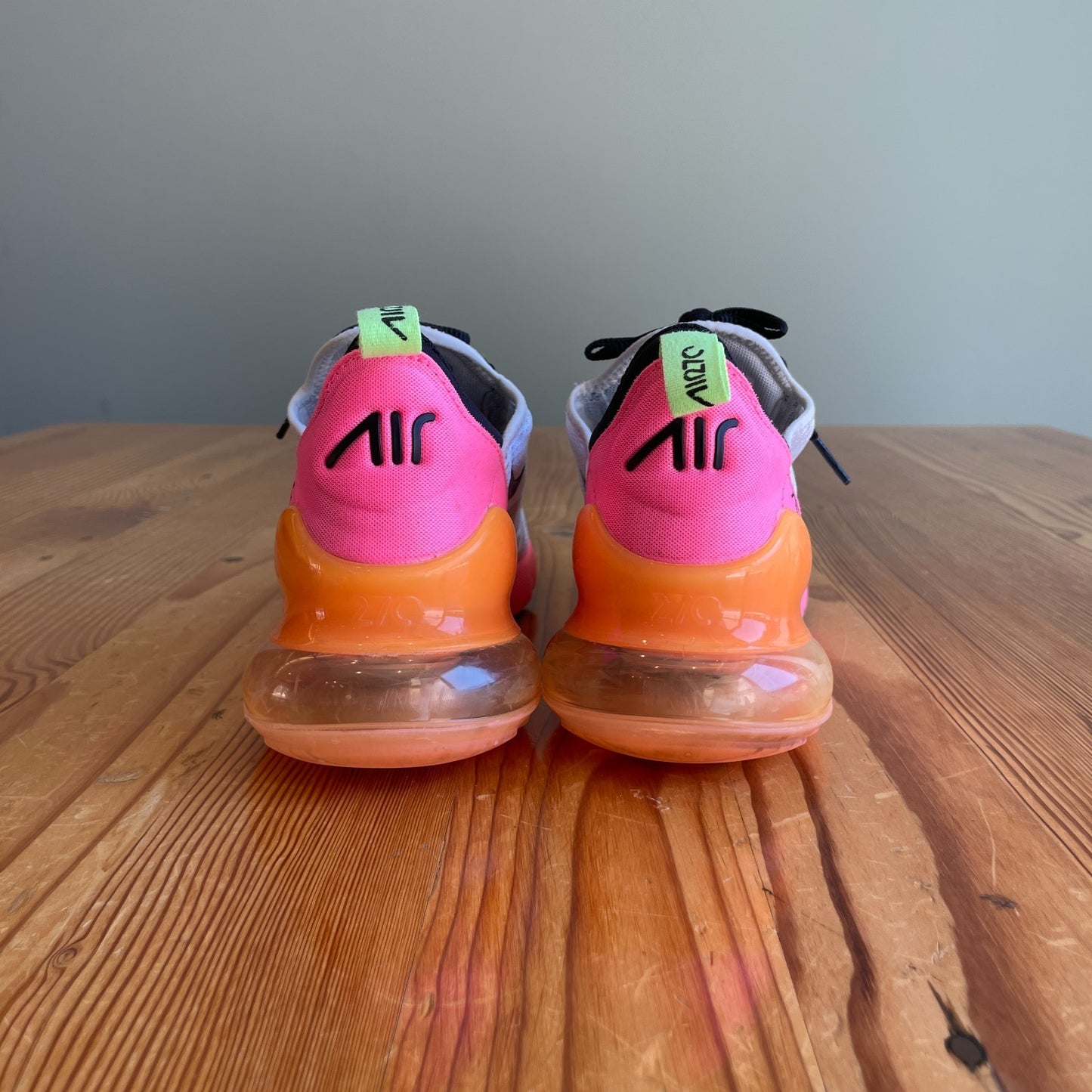 8 - Nike Air Max 270 White Neon Pink Orange Slip On Sneakers Shoes 0707MD