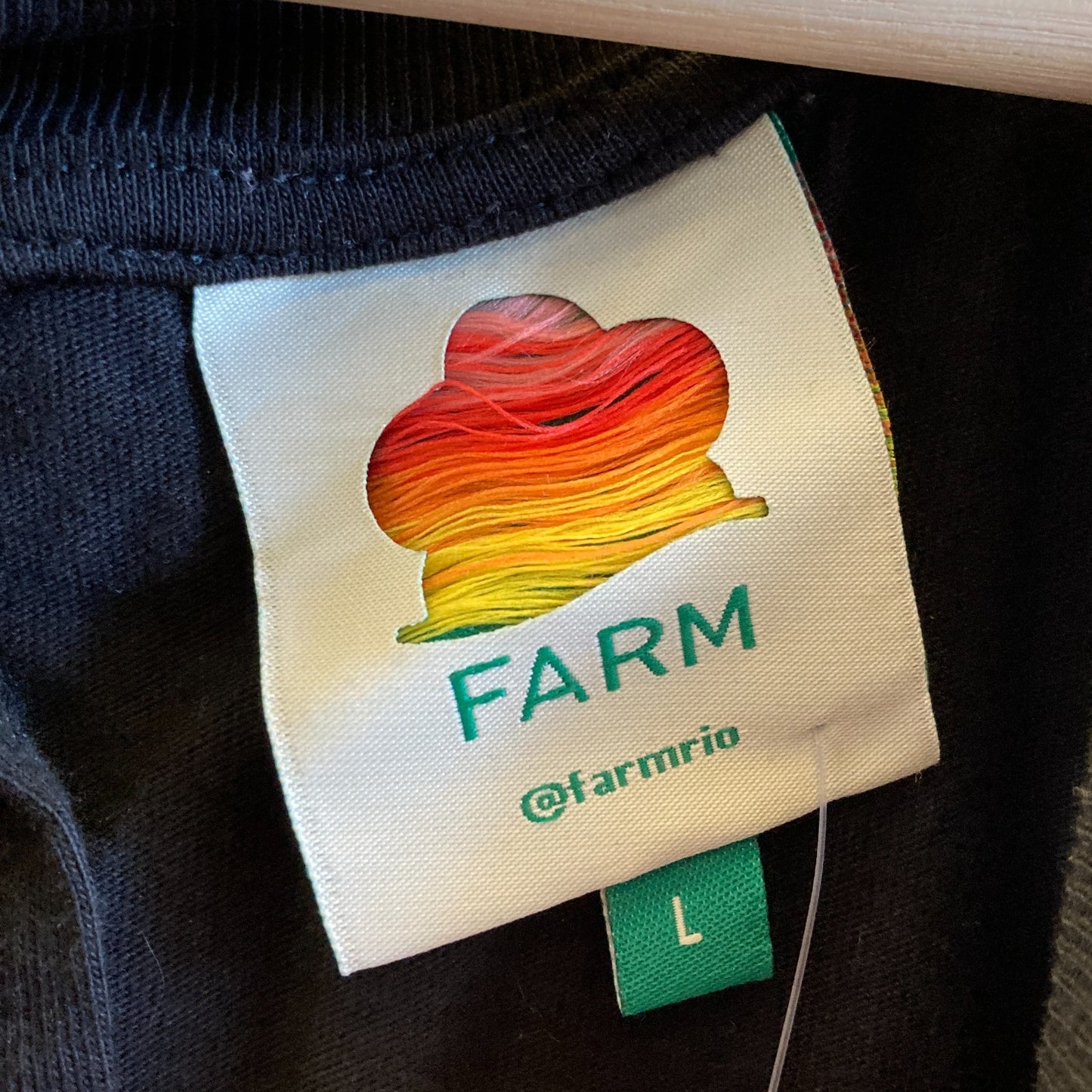 L - Farm Rio $145 Black Short Sleeve Have a Nice Trip Organic Jumpsuit 0708EK