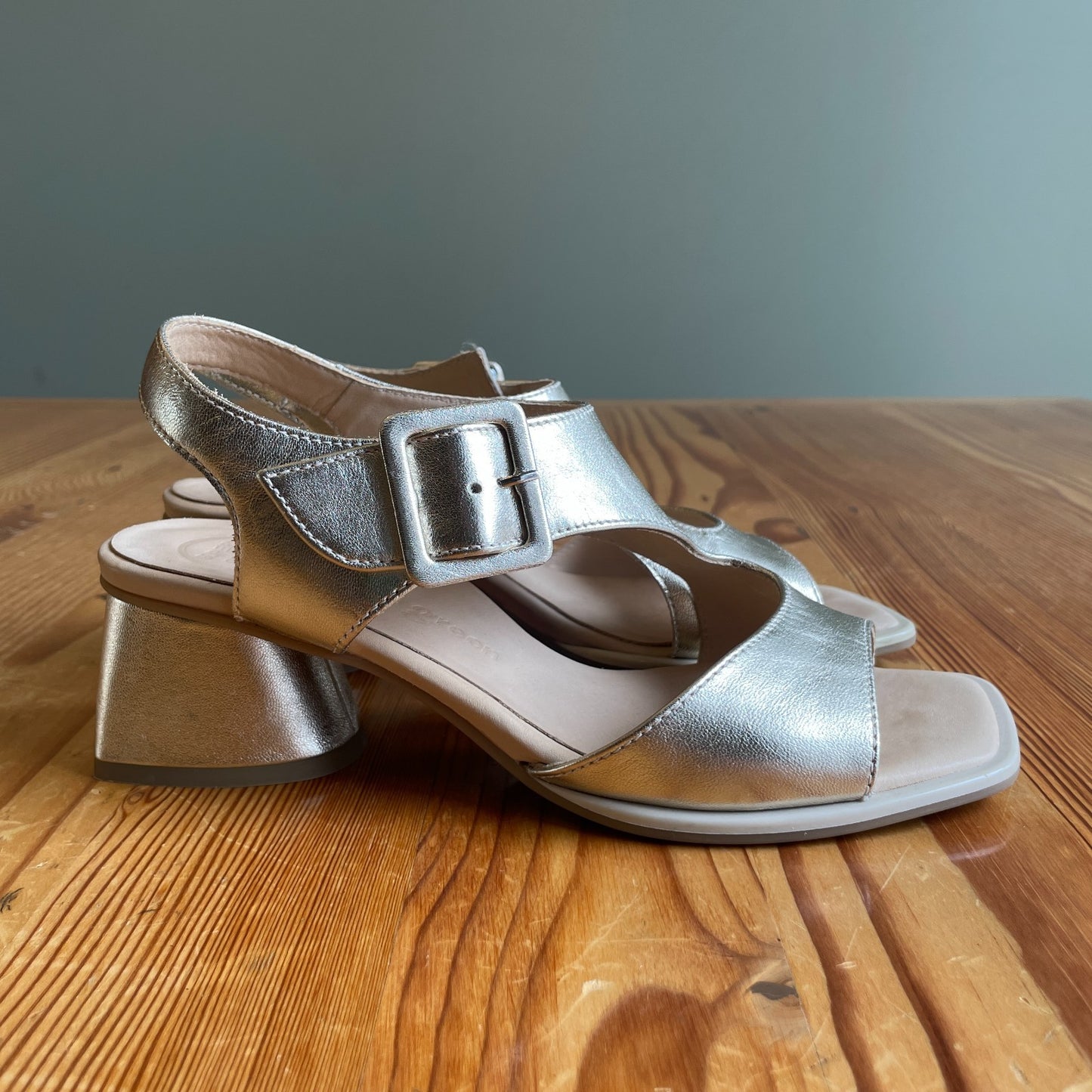 7 - Paul Green $398 Metallic Nappa Leather Tanya Sandals NEW w/ Box 0204AB