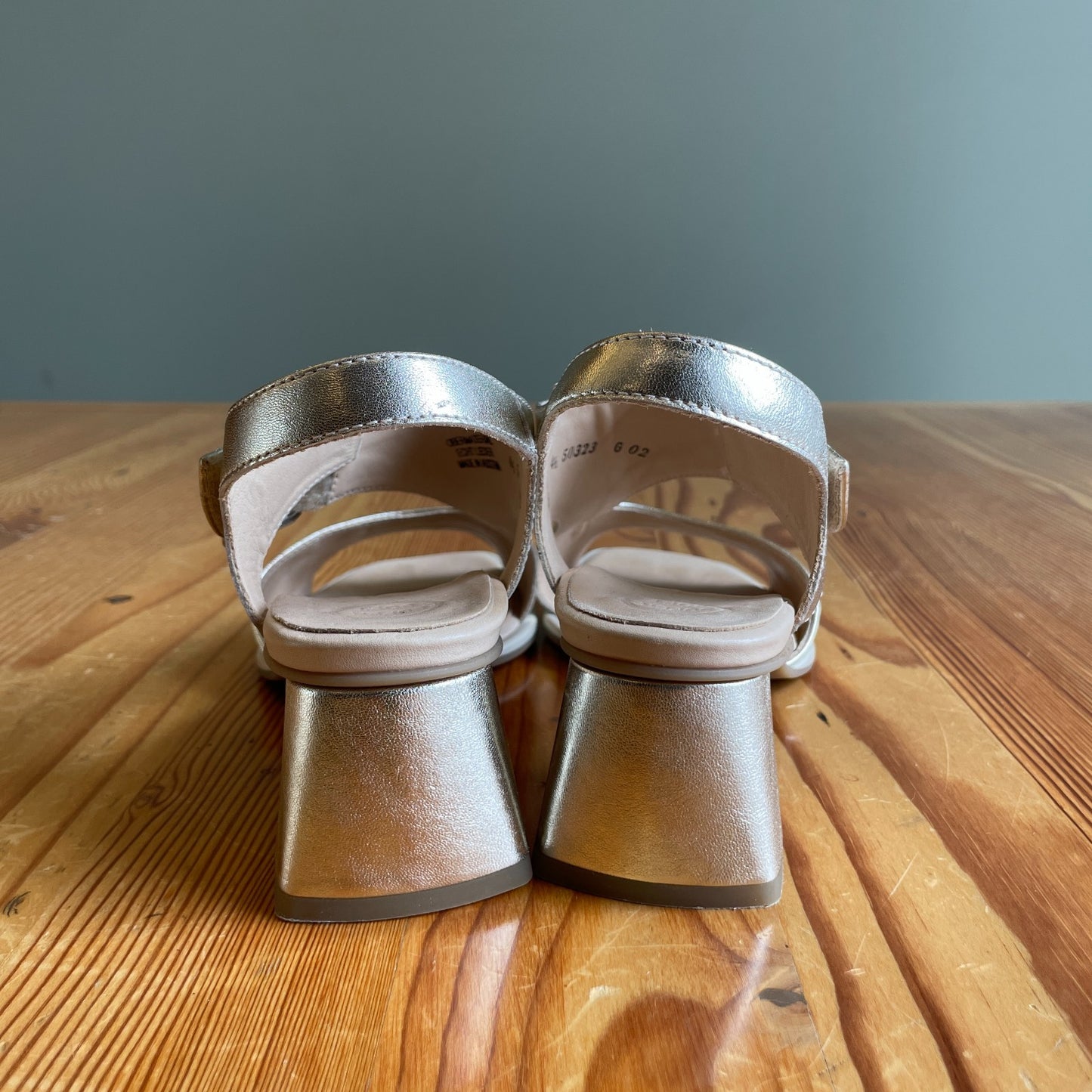 7 - Paul Green $398 Metallic Nappa Leather Tanya Sandals NEW w/ Box 0204AB