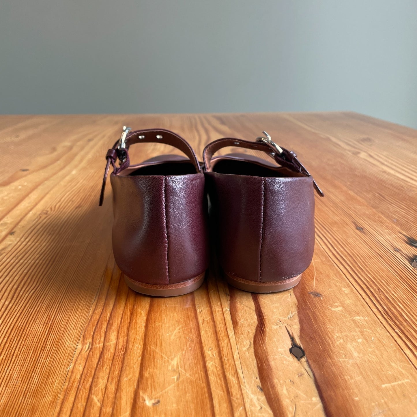 7 - Reformation $268 Burgundy Leather Mary Jane Bethany Ballet Flats 0714NF