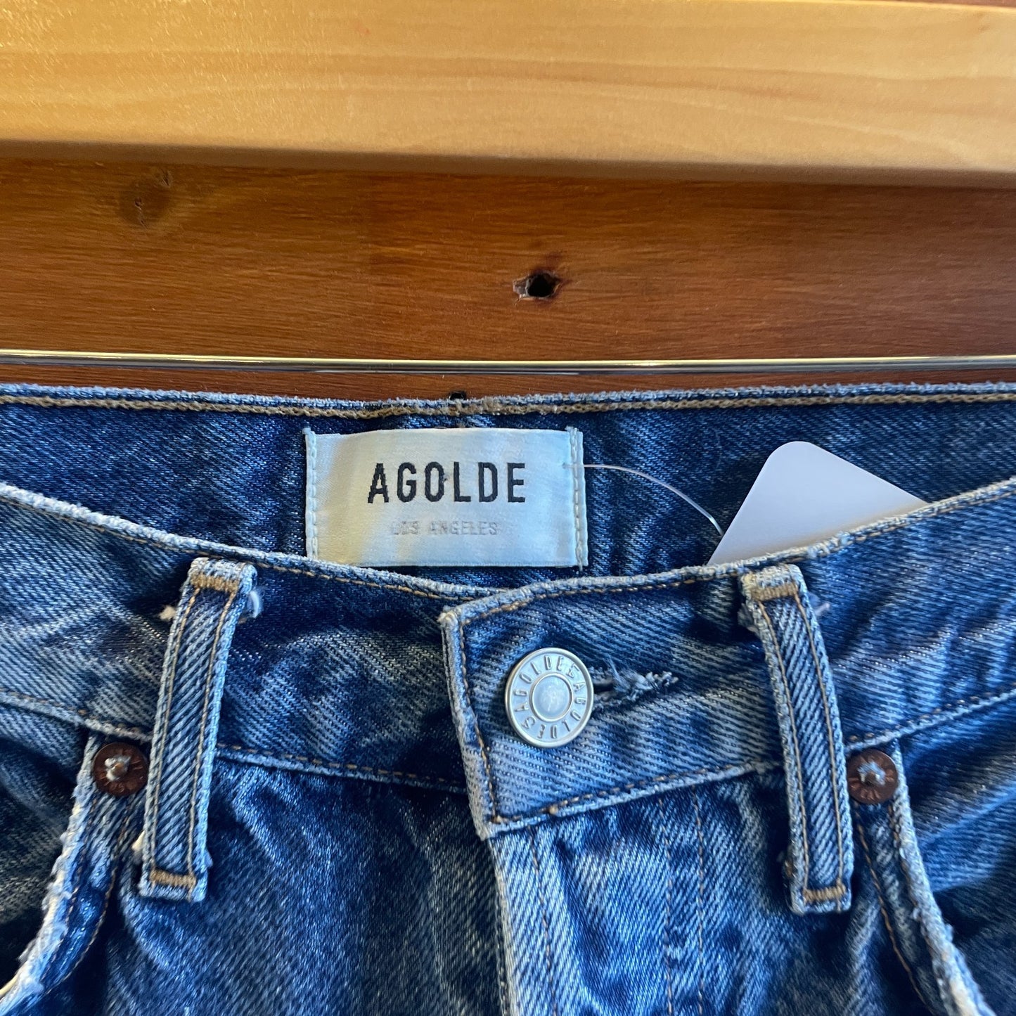 24 - AGOLDE Medium Wash Button Fly Mid Rise Straight Leg Lana Jeans 0714NF