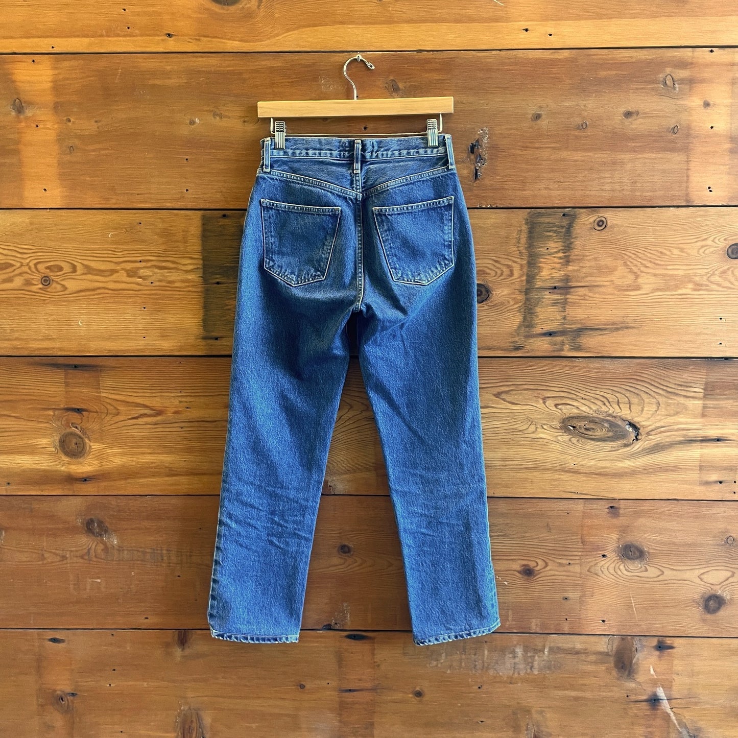 24 - AGOLDE Medium Wash Button Fly Mid Rise Straight Leg Lana Jeans 0714NF
