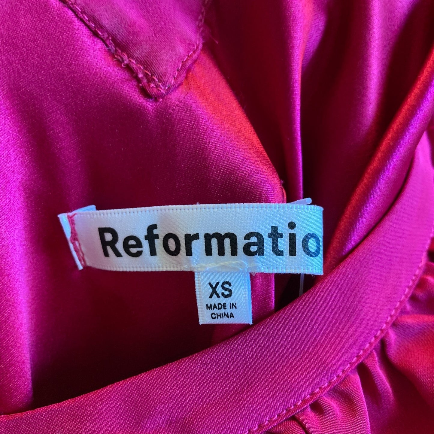 XS - Reformation Deep Red Ruffle Open V Back Maxi Ruffle Dress 0717SM
