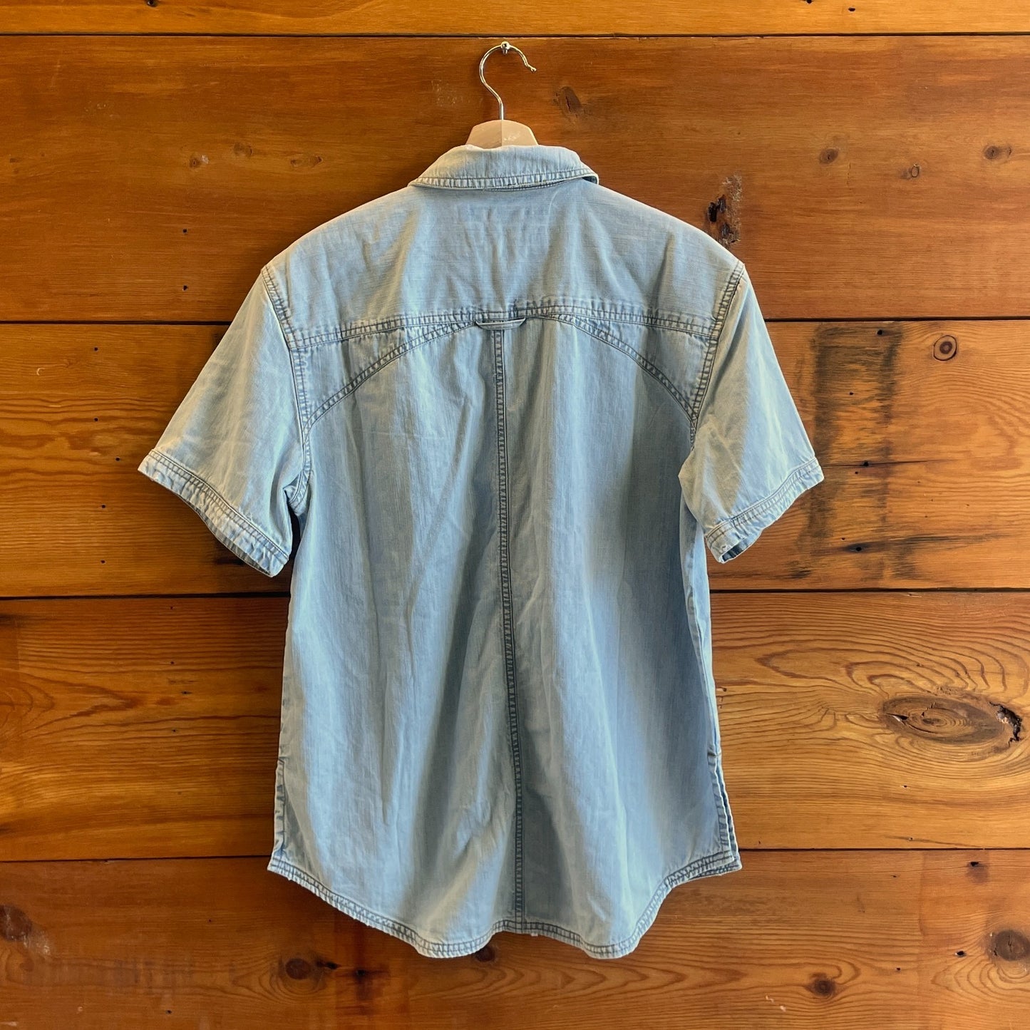 S - We The Free by Free People Light Wash The Short of It Denim Shirt 0206BS