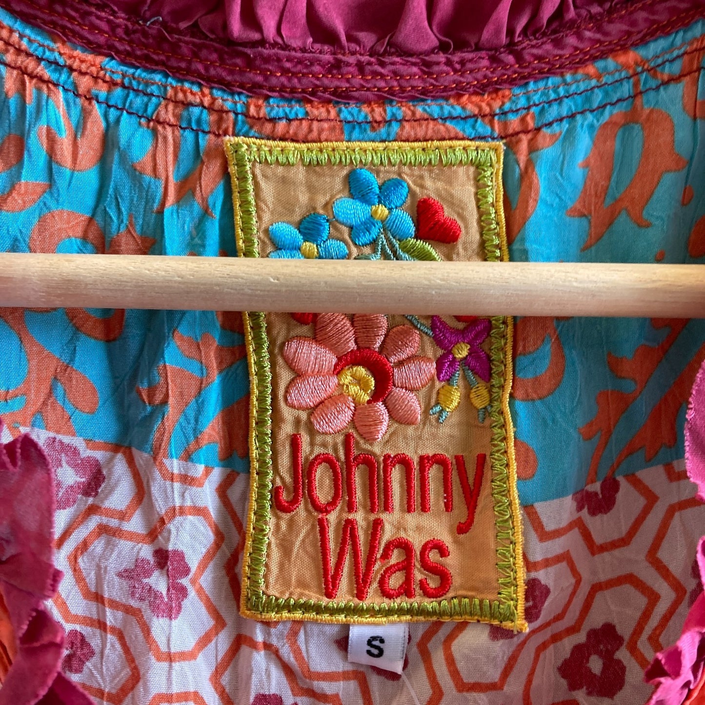 S - Johnny Was Mixed Print Multi Color Silk Sleeveless Dress w/ Pockets 0718ML