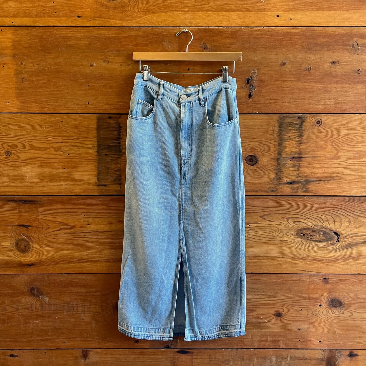 36 / S - Isabel Marant Etoile $360 Denim Tilauria Midi Length Jean Skirt 0927EK