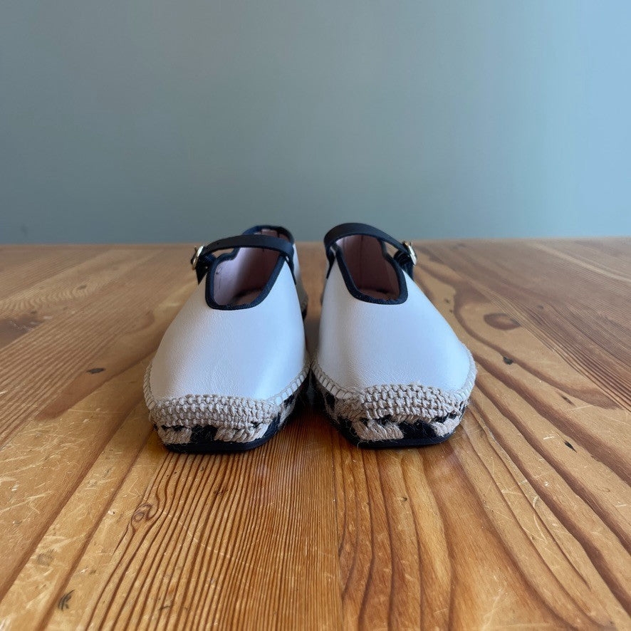 7 - J.Crew White Leather Mary Jane Espadrilles Shoes NEW w/ Box 0105MR