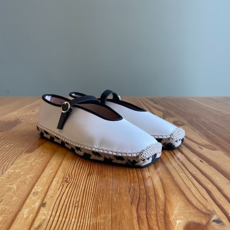 7 - J.Crew White Leather Mary Jane Espadrilles Shoes NEW w/ Box 0105MR