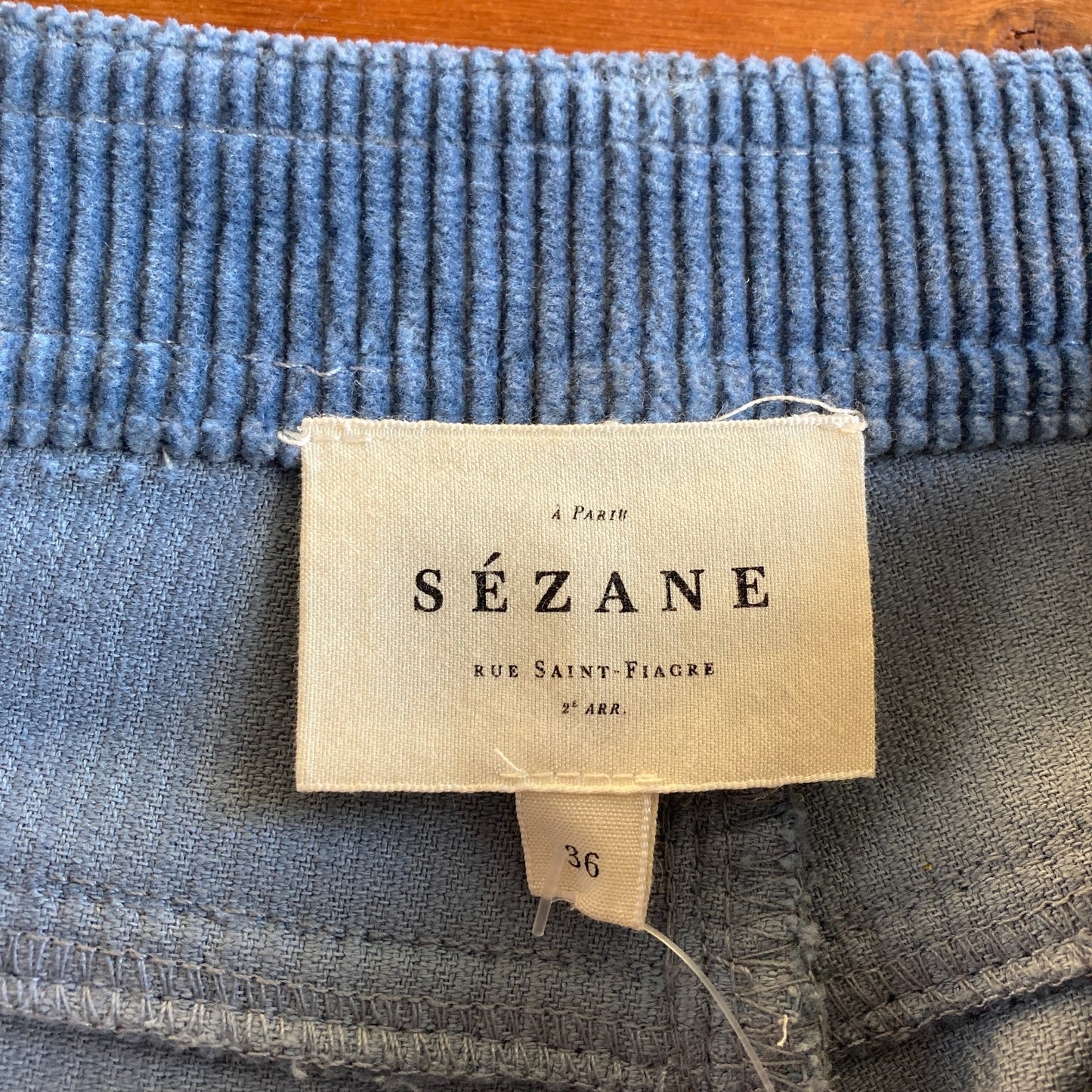 36 / 4 US - Sezane Sky Blue Soft Corduroy High Waisted Wide Leg Pants 0215LM