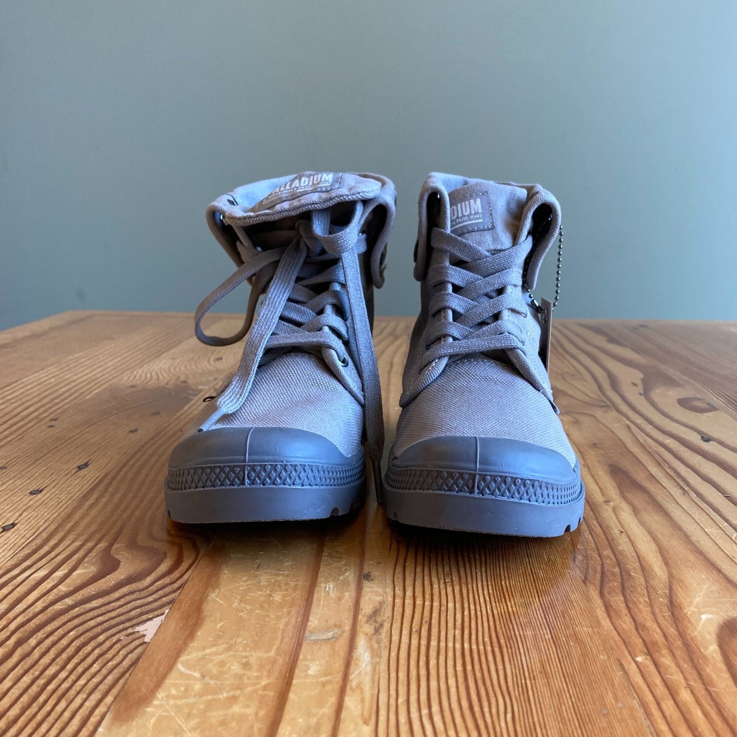 7 - Palladium Gray Fold Over Canvas Womens Boots NEW w/ Box 0817LS
