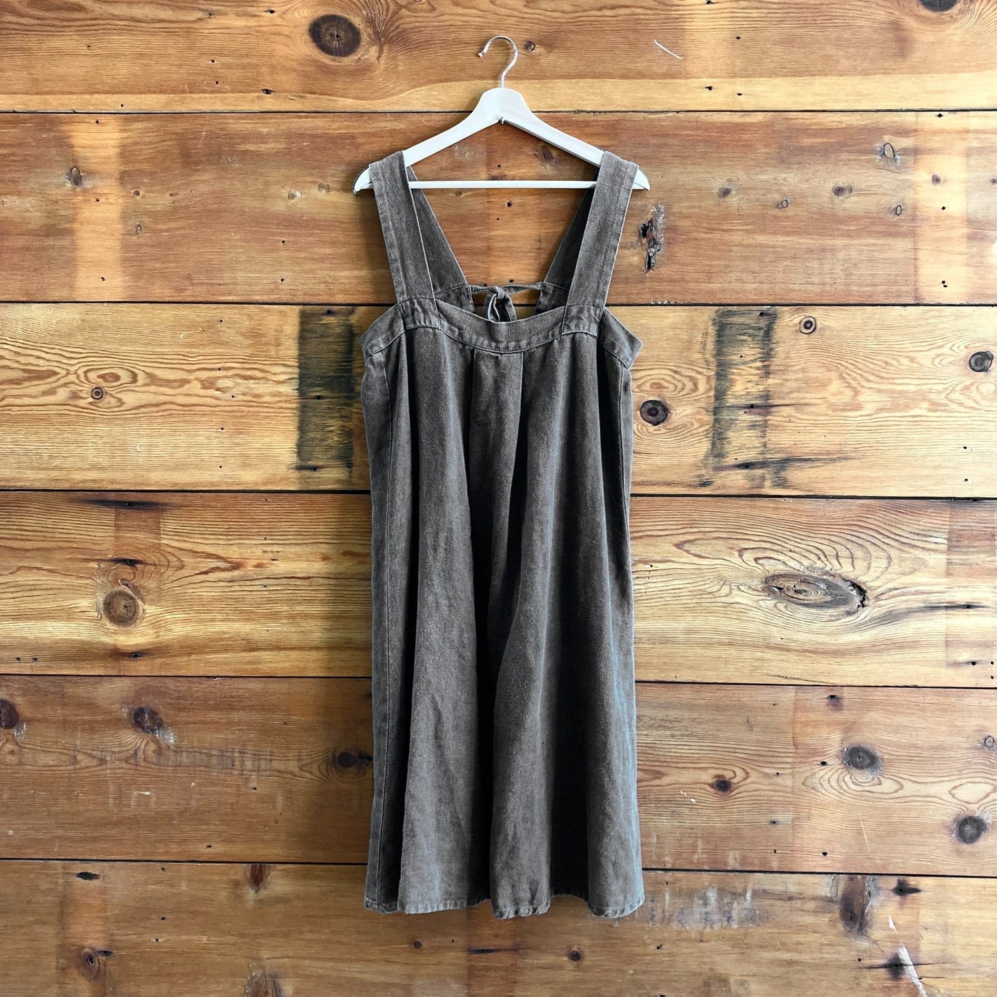 S - Pip-Squeak Chapeau Black Heavyweight Cotton Tie Back Sleeveless Dress 0817LS