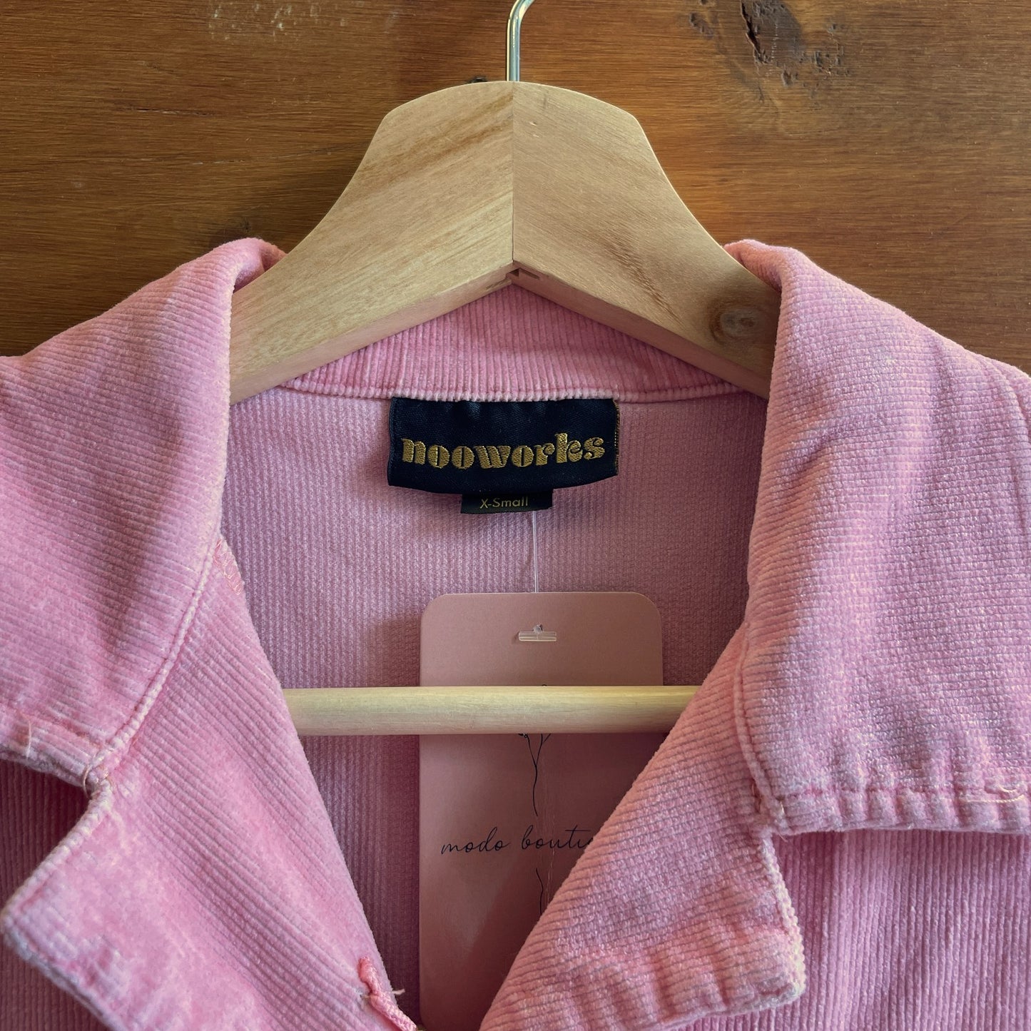 XS - Nooworks Pink Corduroy Short Sleeve Zip Front Jumpsuit Coveralls 0415AB