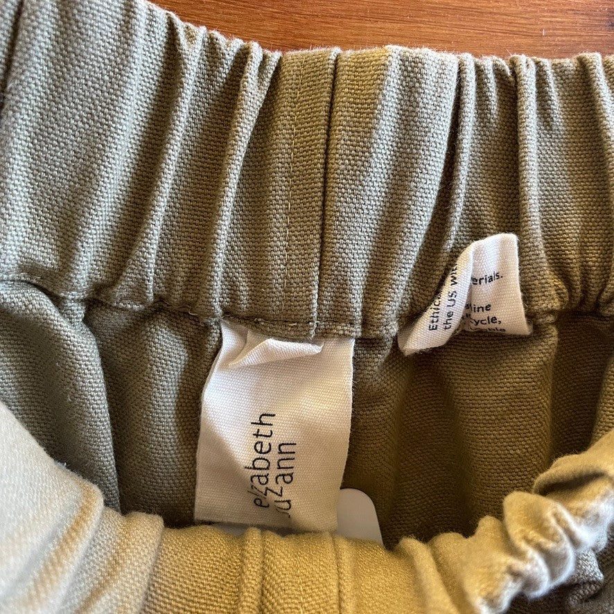 S - Elizabeth Suzanne $208 Olive Green Stretch Waist Andy Trouser Pants 0913ST