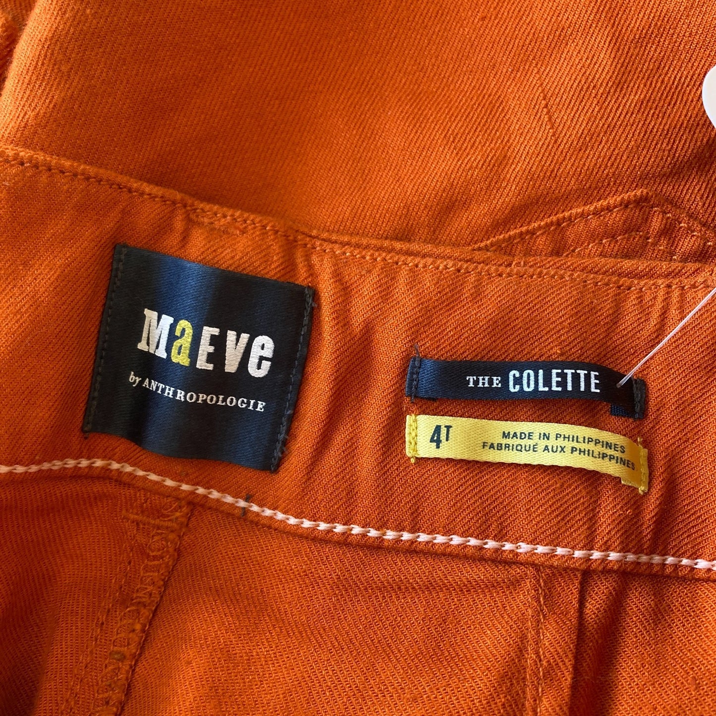 4 Tall - Maeve Anthropologie Rust Orange Linen The Colette Wide Leg Pants 0724LB