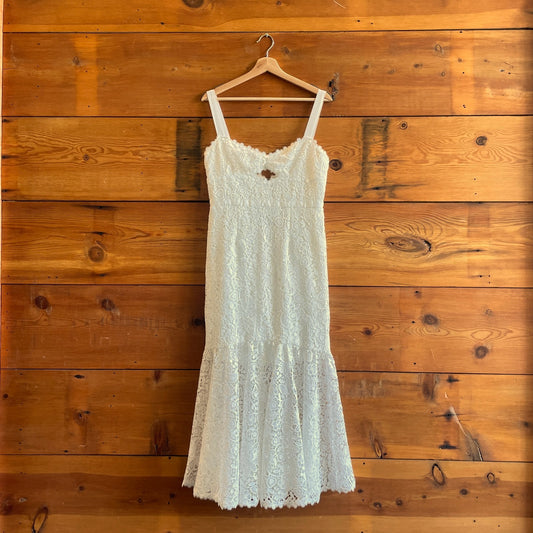 M - Saylor Anthropologie $352 White Lace Cut Out Malina Dress NEW 0701JB