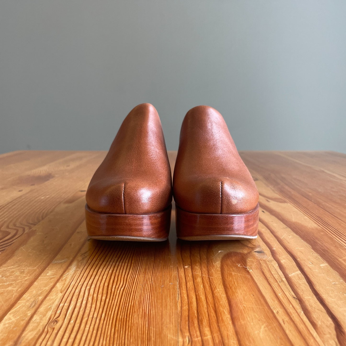 7 - Fortress of Inca $280 Brown Leather Platform Ava Heeled Clogs NEW 1209BM