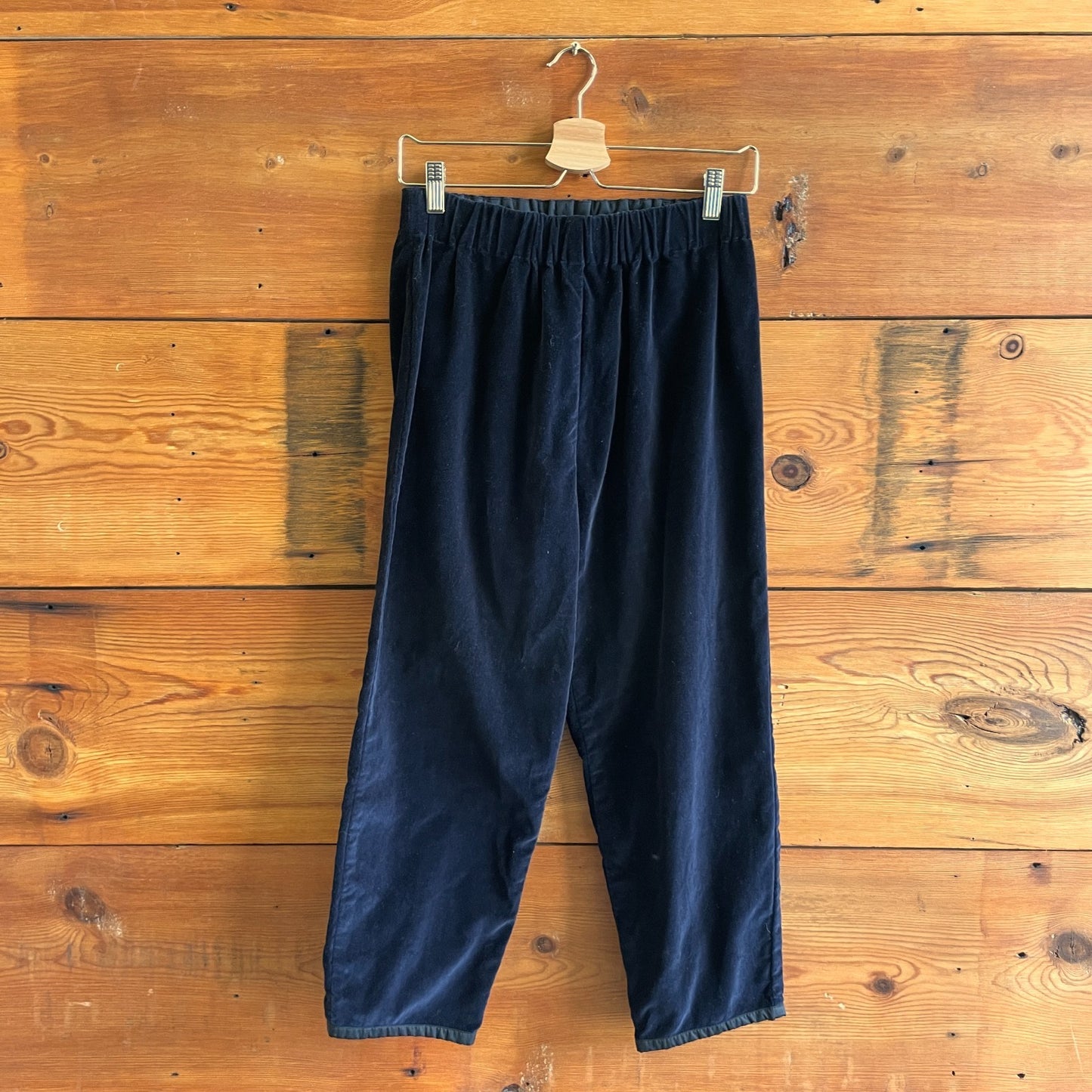 S - Casey Casey Black Velvet Drawstring Womens Pull-On Pants 0611AJ