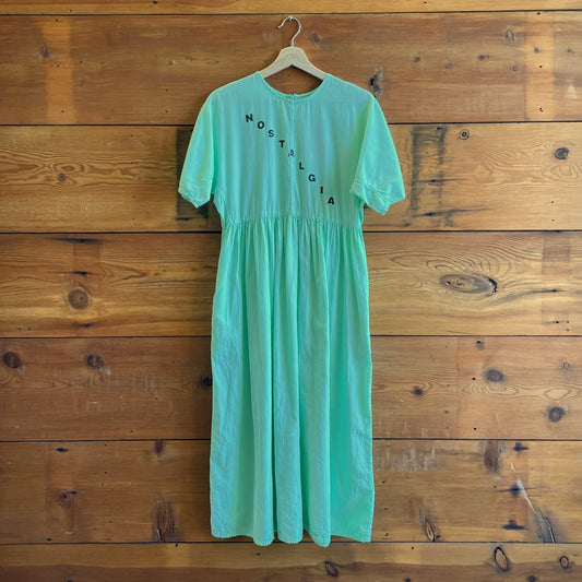 S - Bobo Choses Neon Green Nostalgia Short Sleeve Maxi Dress 0611AJ