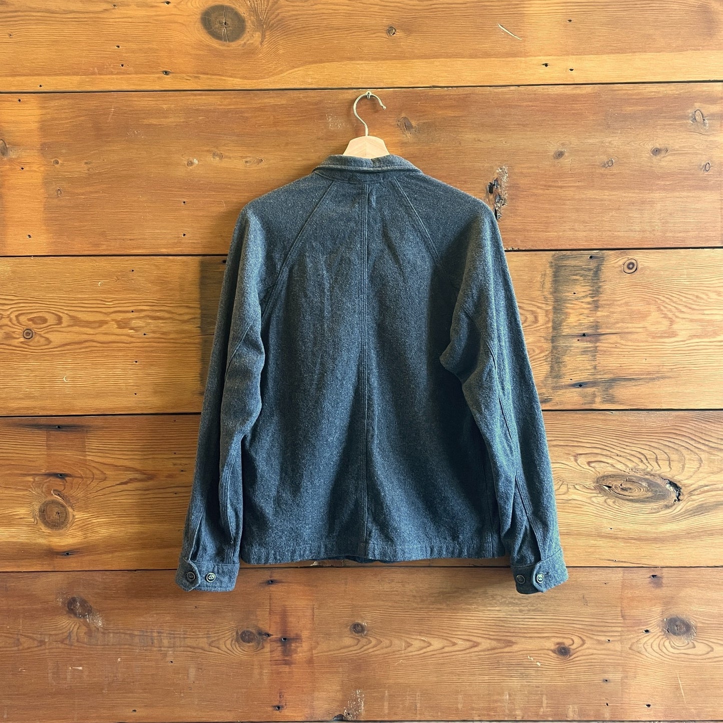 S- Apolis Global Citizen Gray Button Up Patch Pocket Trucker Shirt Jacket 0721DK