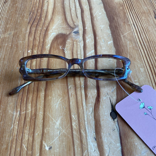 Jean Lafont Paris Tortoise Wood Lucite Cat-Eye Eyeglasses Frames 0808BB