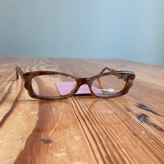 Jean Lafont Paris Tortoise Wood Lucite Cat-Eye Eyeglasses Frames 0808BB