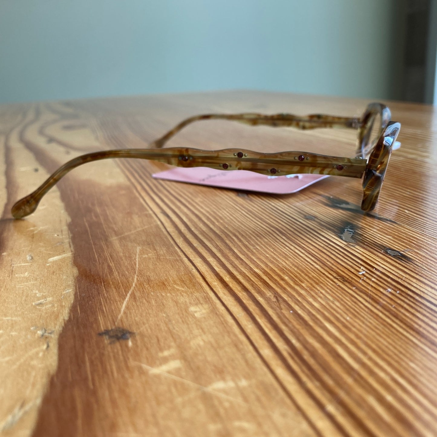 Jean Lafont Paris Tortoise Wood Lucite Cat-Eye Eyeglasses Frames 0808BB