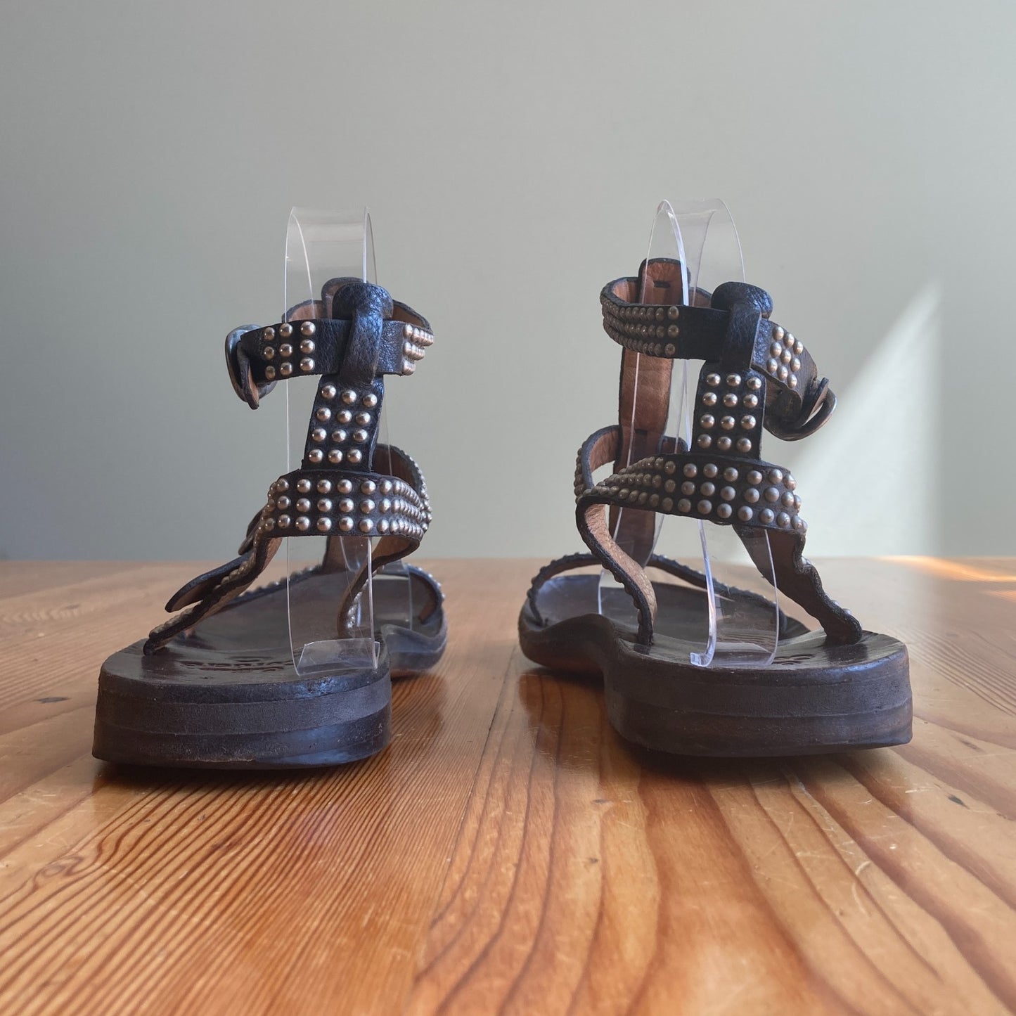 7.5 - Calleen Cordero Black Studded Leather Strappy Womens Sandals 0808BB