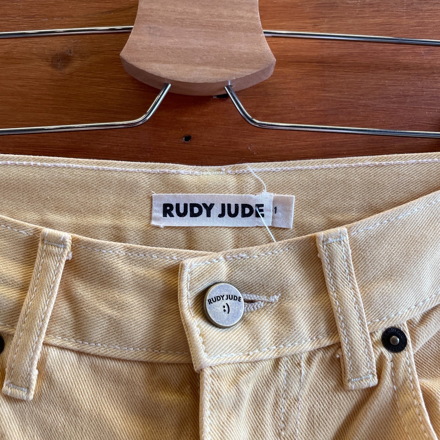1 / S - Rudy Jude Yellow Utility Double Knee Workwear Pants Jeans 0312IG