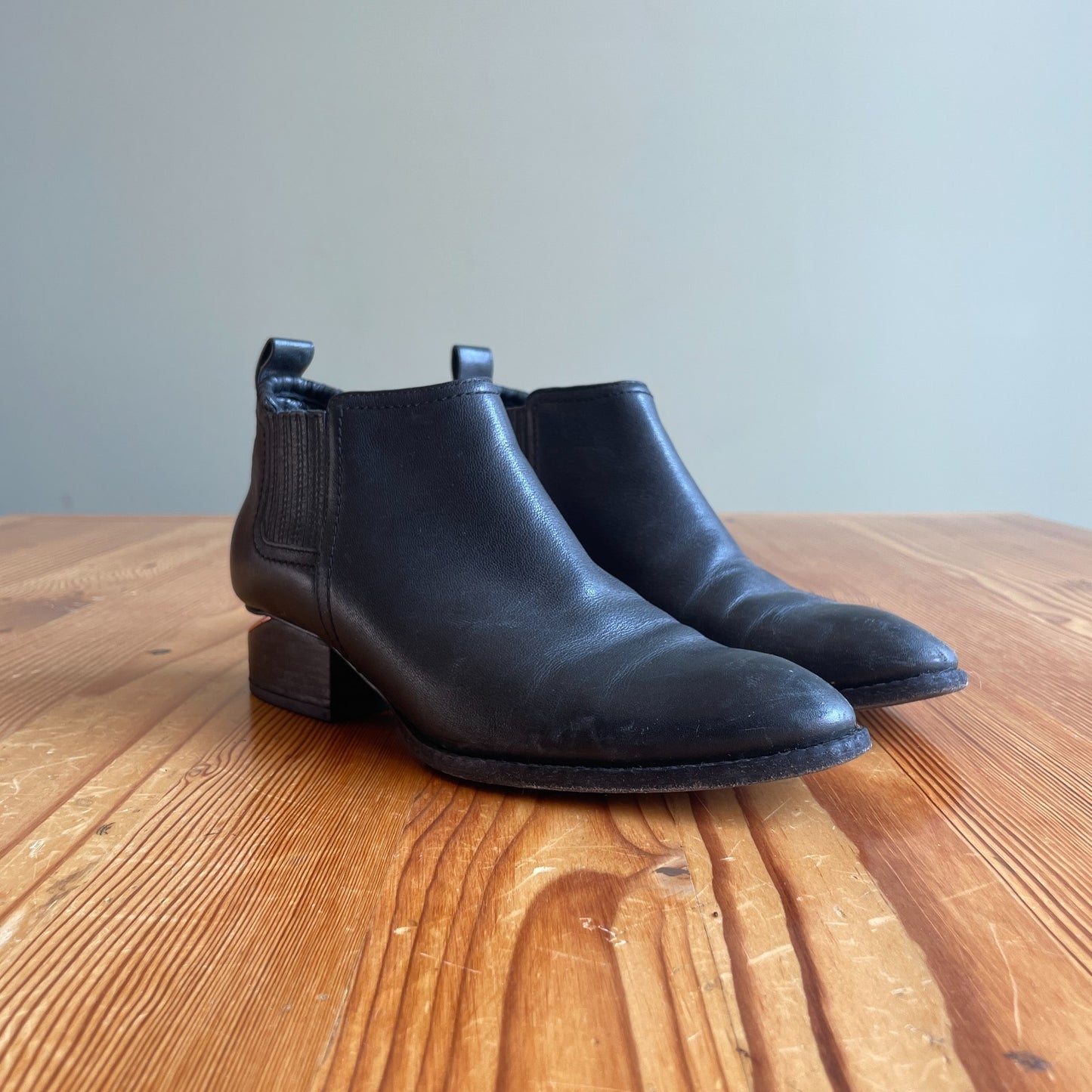 38 / 7.5 - Alexander Wang Black Kori Ankle Booties Leather Boots 0405LS