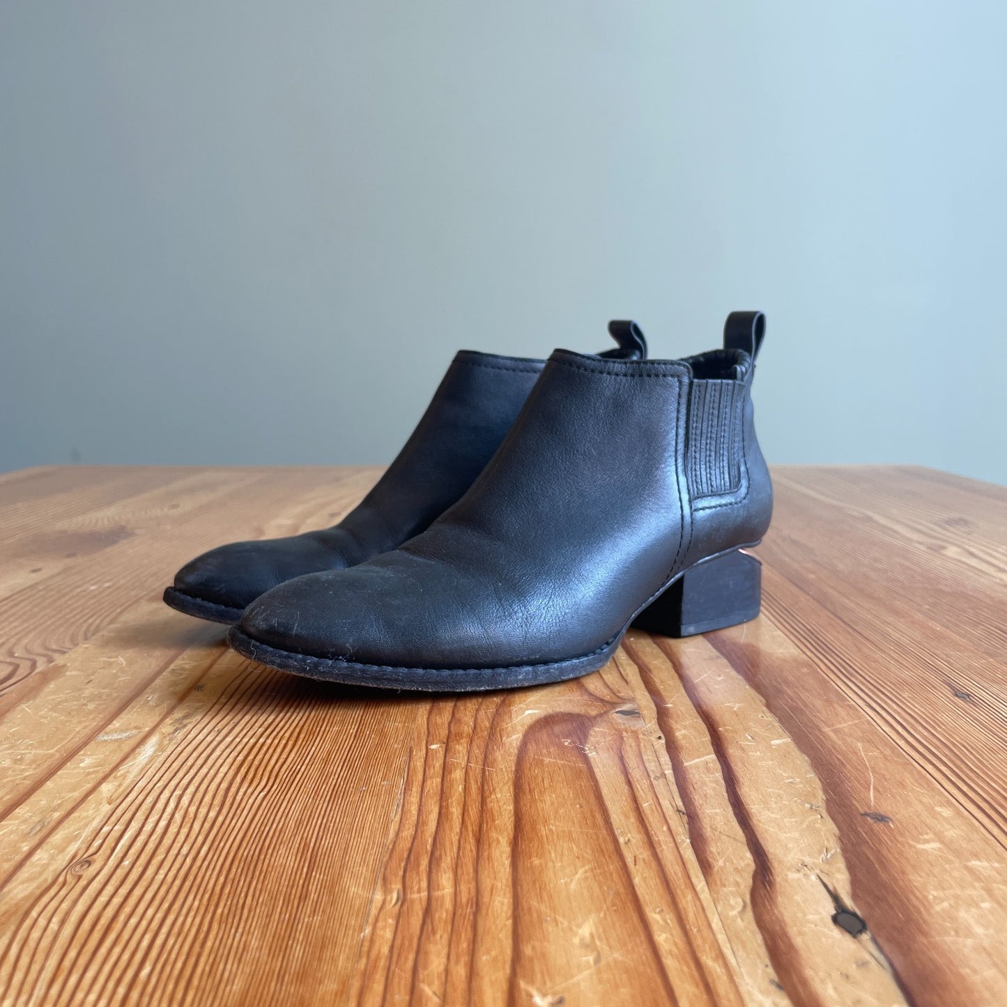 38 / 7.5 - Alexander Wang Black Kori Ankle Booties Leather Boots 0405LS