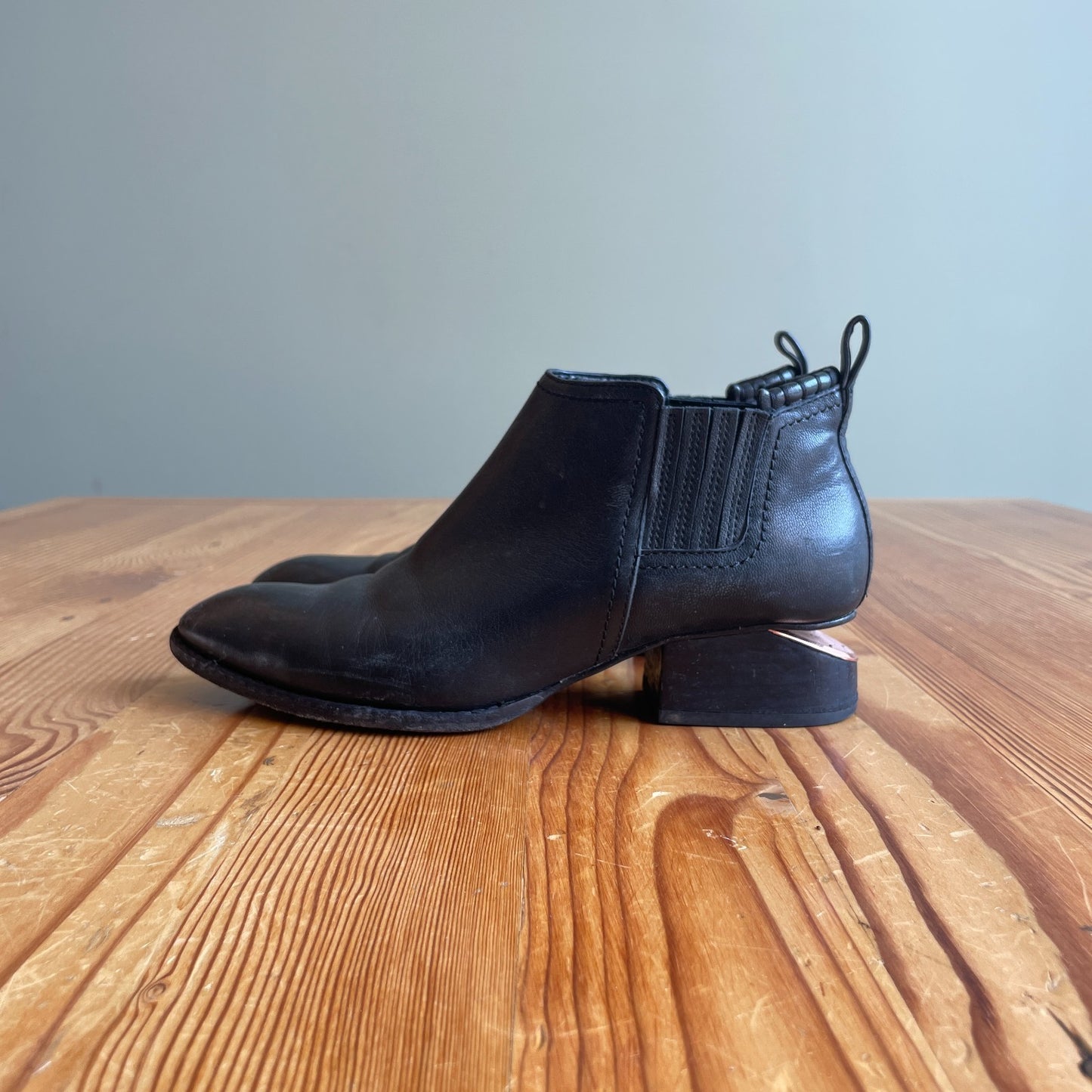 38 / 7.5 - Alexander Wang Black Kori Ankle Booties Leather Boots 0405LS