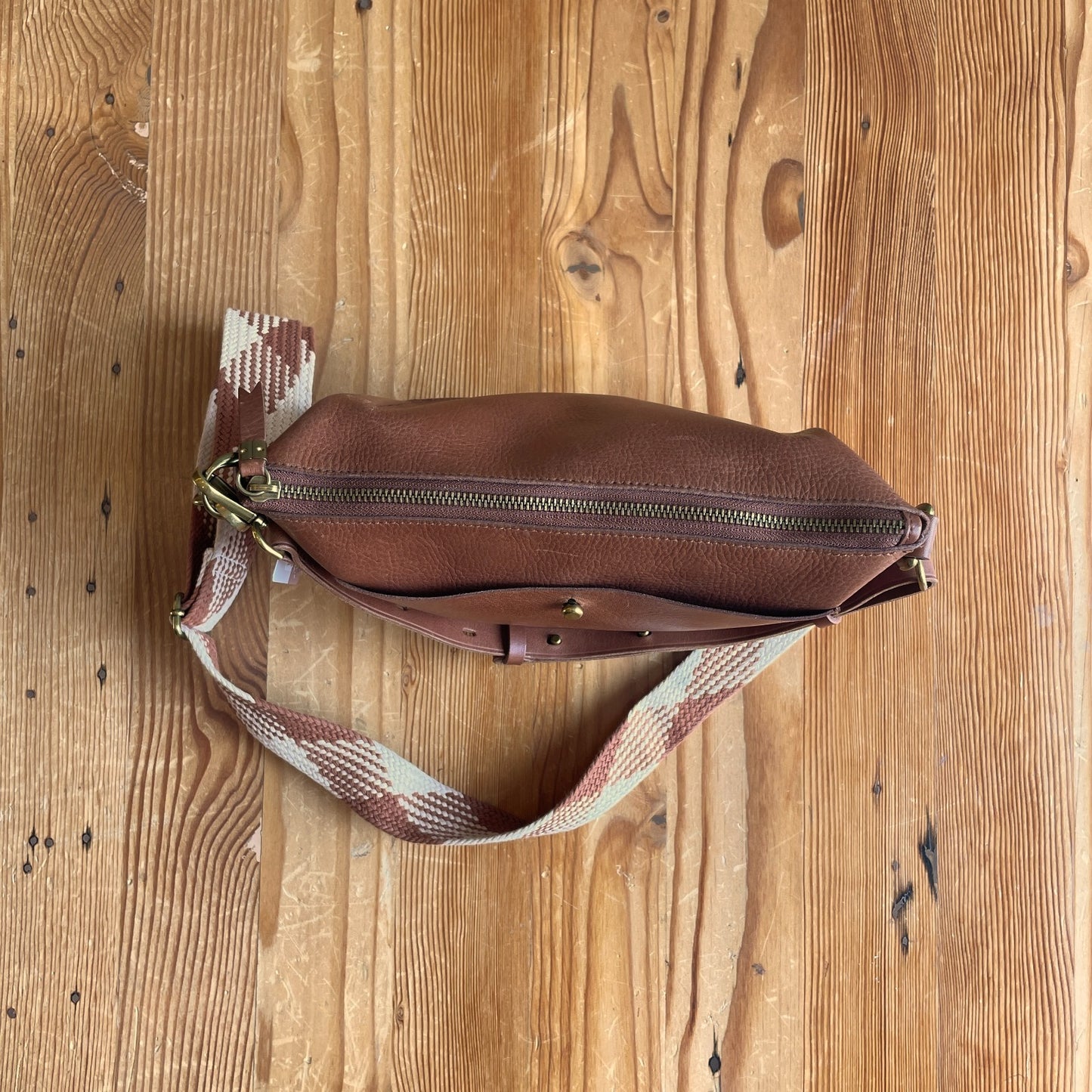 Madewell Brown Leather Transport Shoulder Crossbody Bag w/ Extra Strap 0405LS