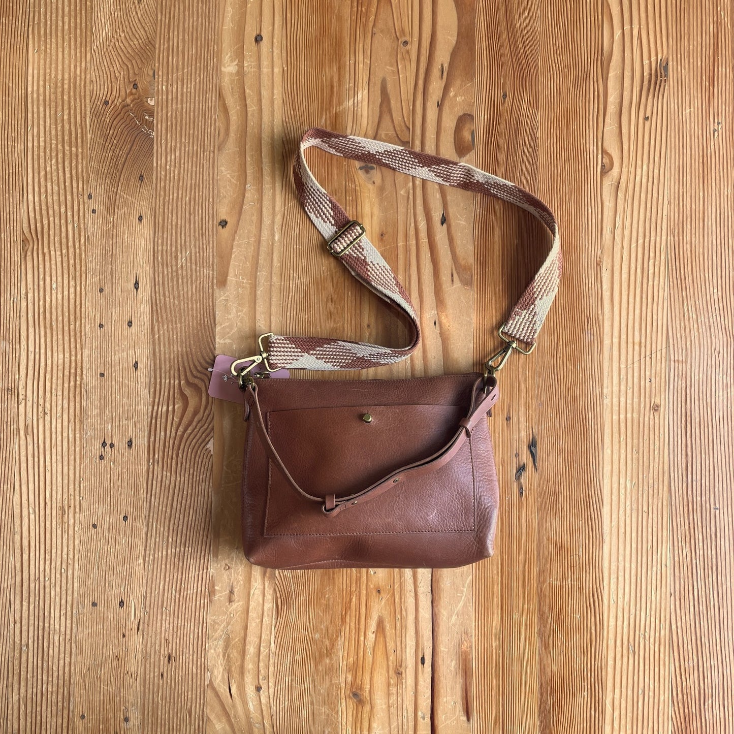 Madewell Brown Leather Transport Shoulder Crossbody Bag w/ Extra Strap 0405LS