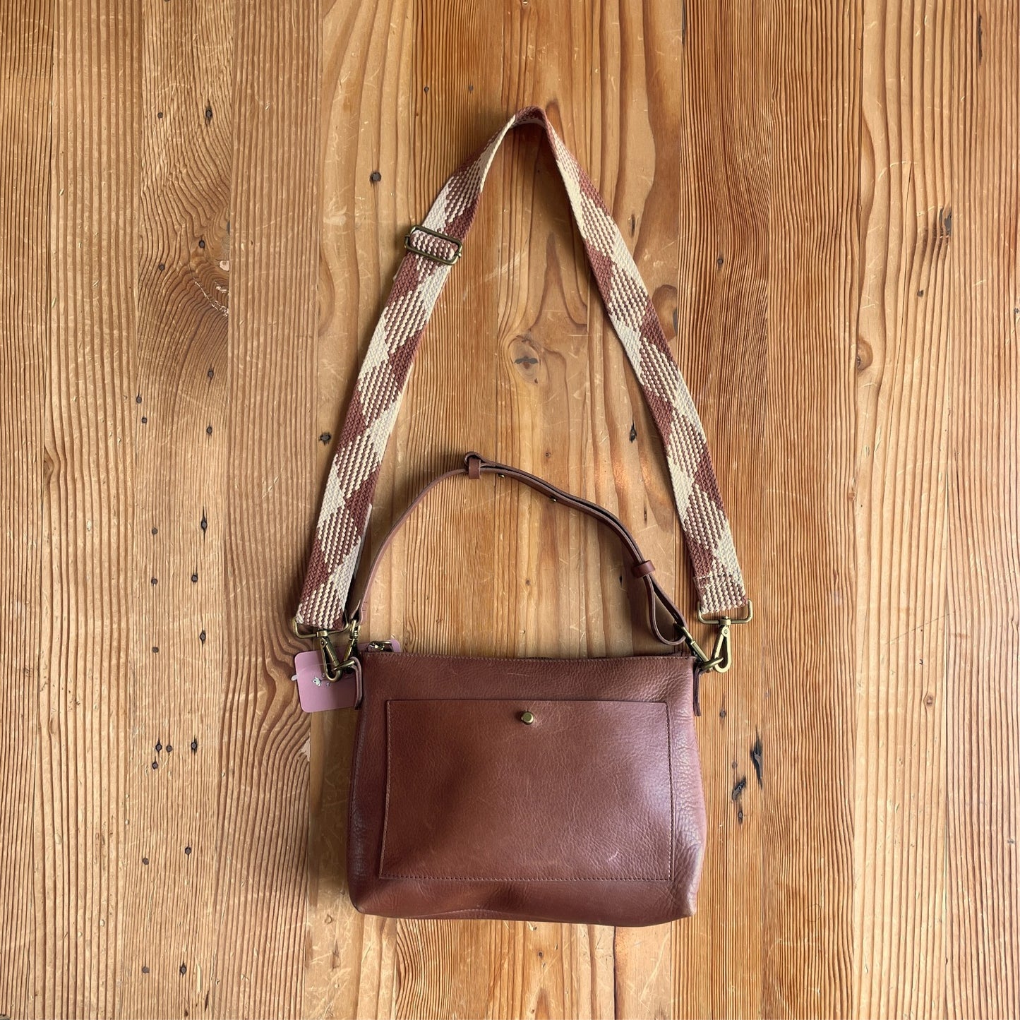 Madewell Brown Leather Transport Shoulder Crossbody Bag w/ Extra Strap 0405LS