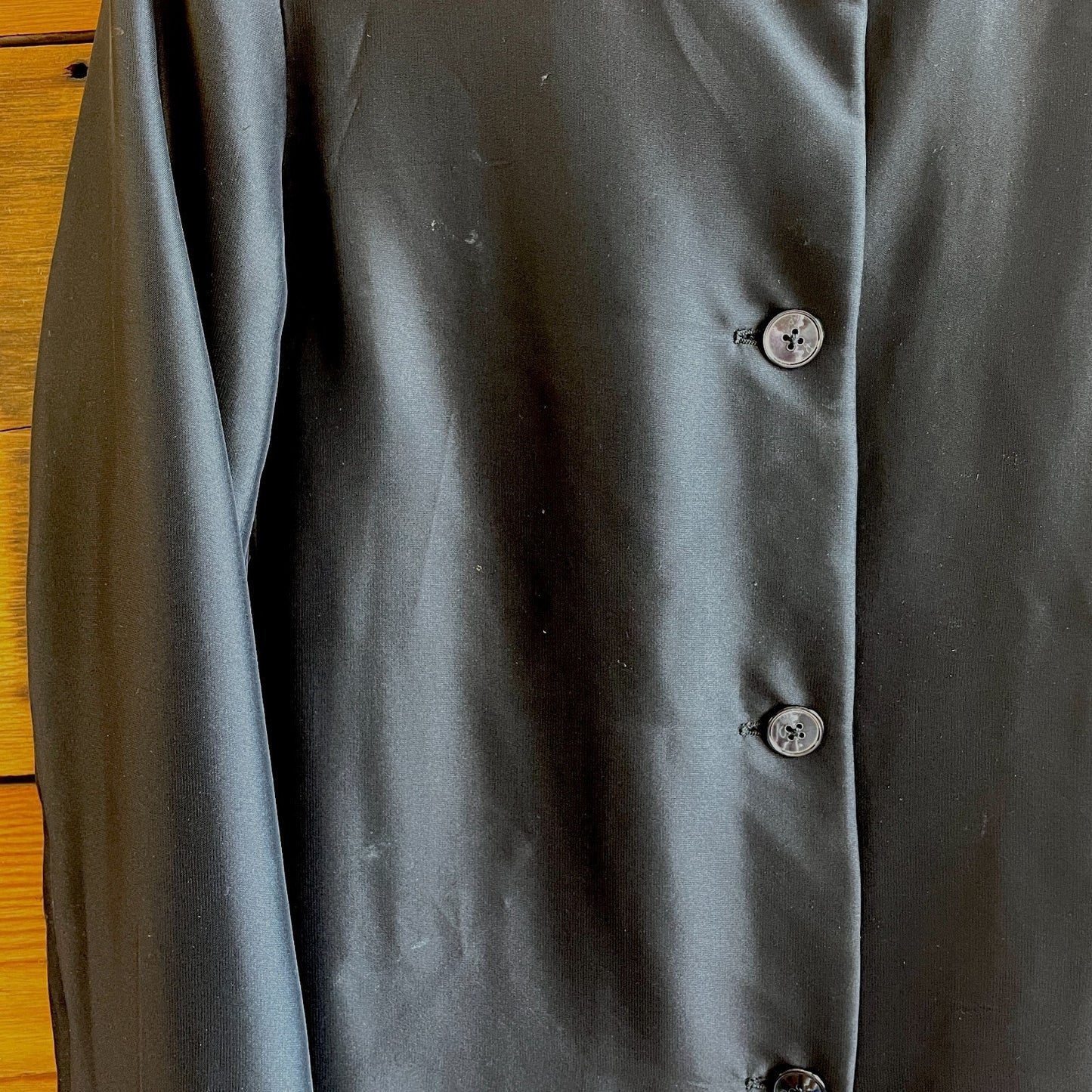 34 / S - Jil Sander Black 100% Silk Button Front Semi-Sheer Jacket 1205DA