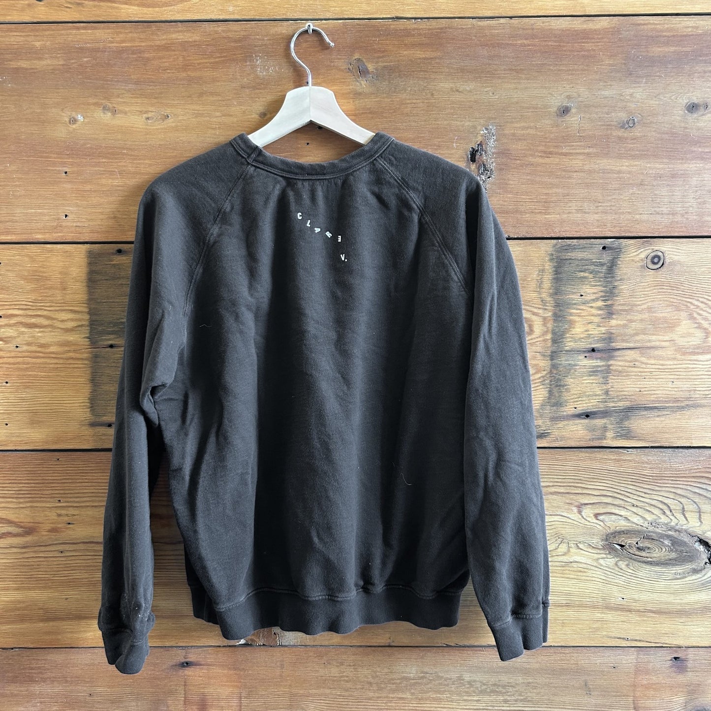 M - Clare V Black Crew Neck Pullover Bourgeoisie Sauvage Sweatshirt 0817JE
