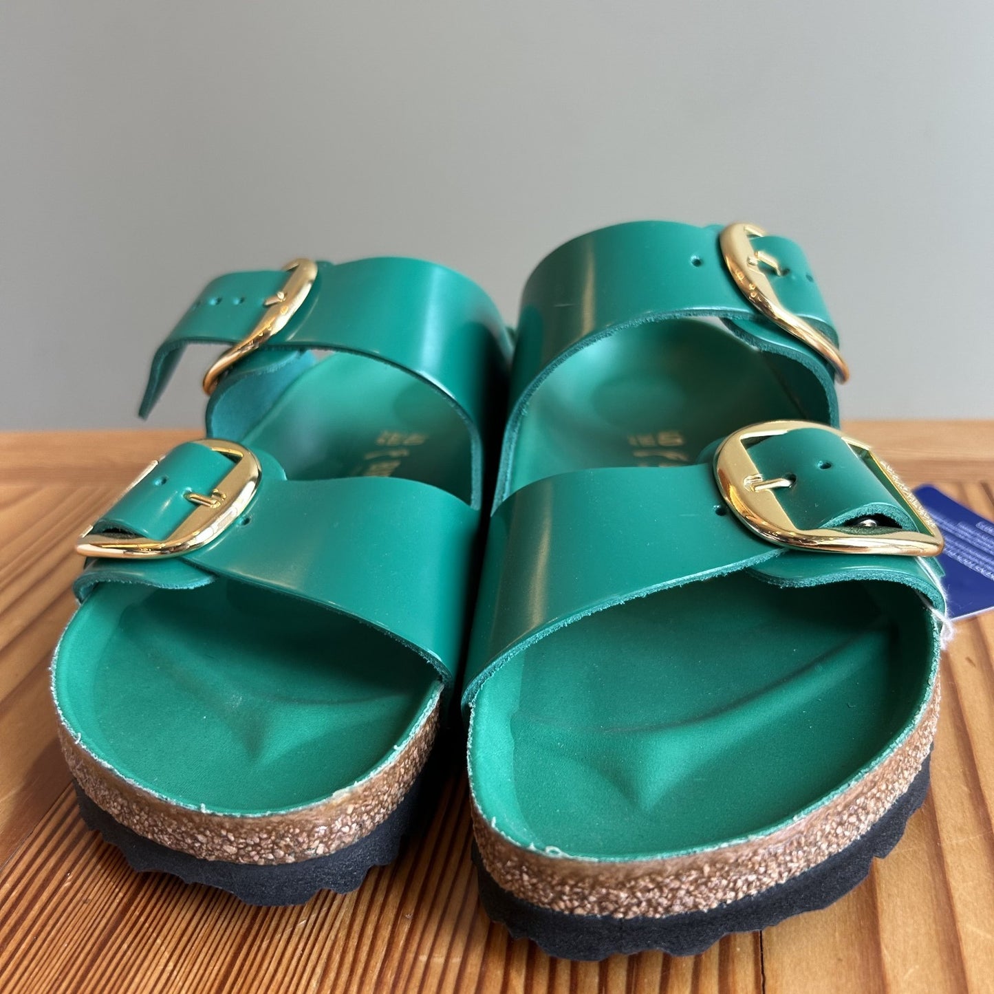 40 / 9-9.5 - Birkenstock Digital Green Big Buckle Arizona Sandals NEW 0817JE