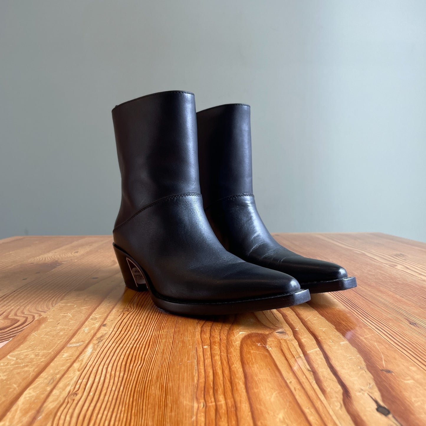 39 / 9 - 3.1 Philip Lim Black Leather $750 Pointed Downtown Ankle Boots 1125KG