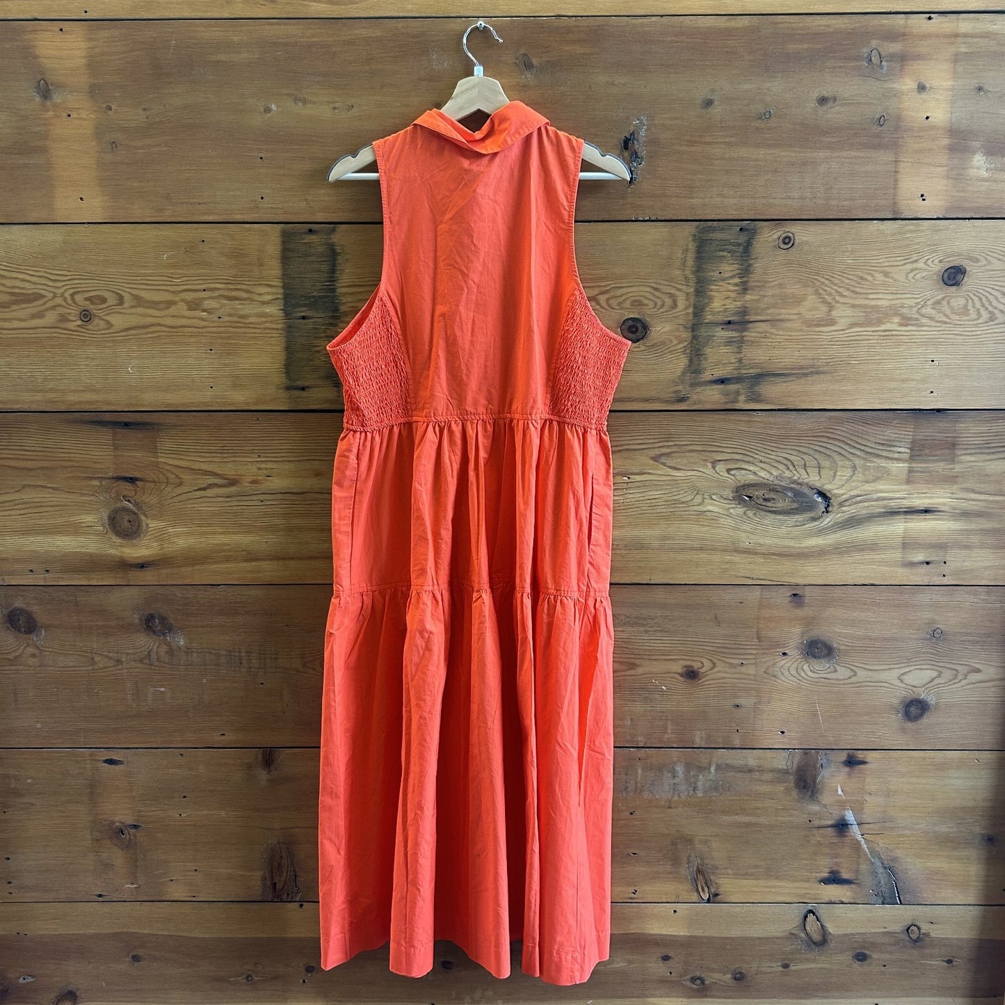XL - Maeve Anthropologie $178 Poppy Red Sleeveless Button Up Dress NEW 0530JF
