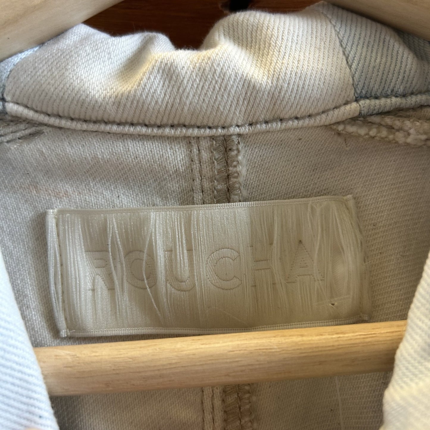 M / B - Roucha $265 Light Wash Bleached Denim Orwell Combo Jacket 1206CC