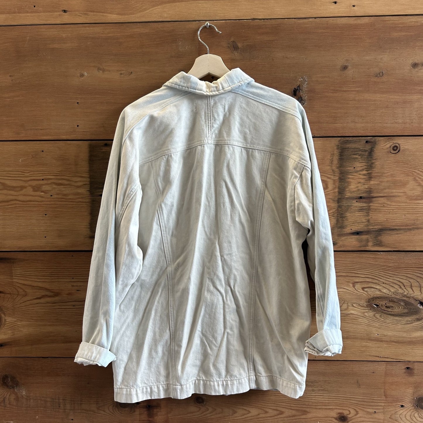 M / B - Roucha $265 Light Wash Bleached Denim Orwell Combo Jacket 1206CC