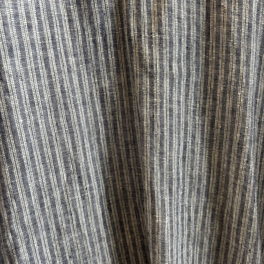 M / L - Neu Nomads $299 Blue Striped Tunic 100% Linen Caftan Dress 0824DC